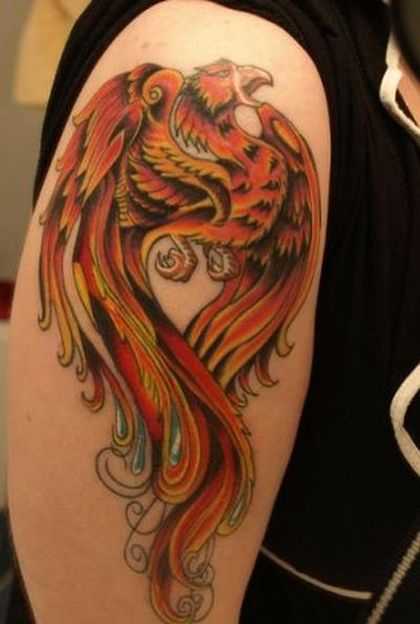 огненный феникс татуировка
