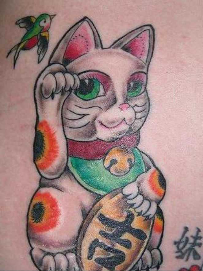китайская кошка татуировка