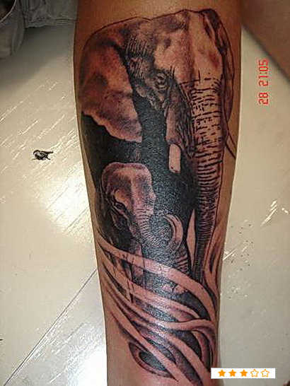 слон со слоненком фото татуировки